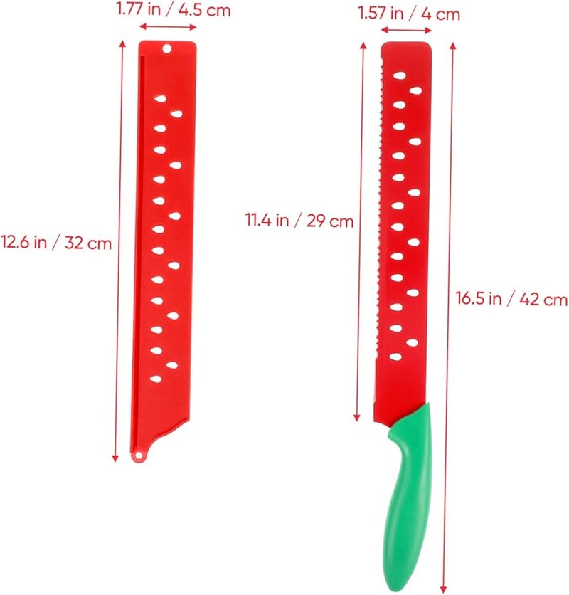 Unomor Stainless Steel Watermelon Slicer Knife Serrated Bread Cake Pizza Cutter Kitchen Tool - Image 2